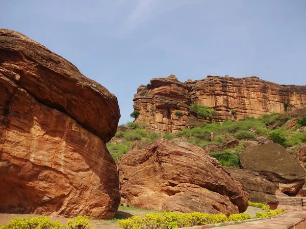 Templos Das Cavernas Badami São Complexo Templos Cavernas Hindus Jainistas — Fotografia de Stock