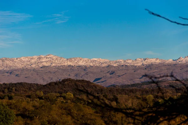 Paysage Des Chaînes Montagnes Enneigées Vallée Calamuchita Cordoue Argentine — Photo