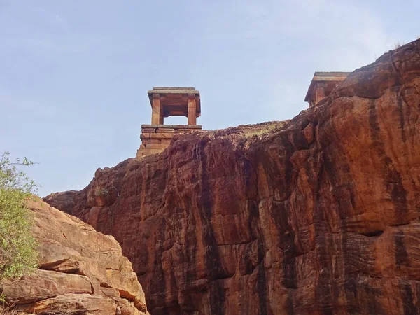 Badami Jeskynní Chrámy Jsou Komplex Hinduistických Jain Jeskynních Chrámů Nachází — Stock fotografie