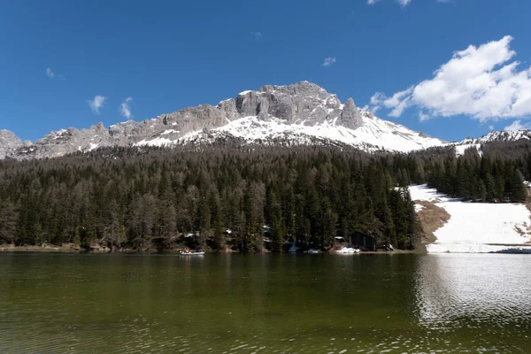 Misurina Italia Mei 2021 Danau Alpen Yang Luar Biasa Dolomites — Stok Foto