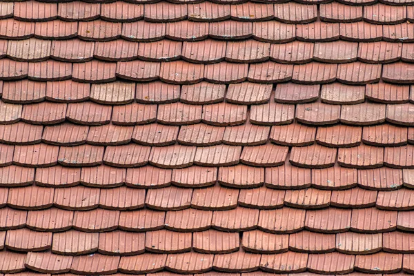 Durchgängiges Dach Aus Biberdachziegeln Ein Vollständiges Bild Einer Strukturierten Oberfläche — Stockfoto