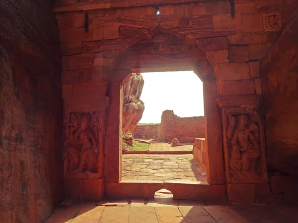 Los Templos Cueva Badami Son Complejo Templos Hindúes Cueva Jain — Foto de Stock