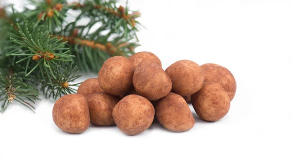 Kentang Marzipan Dalam Bahasa Jerman Disebut Marzipankartoffeln Dengan Bubuk Kakao — Stok Foto