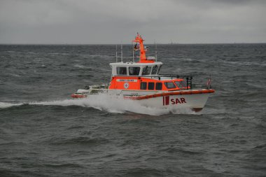 PUTTGARDEN, GERMANY - Aug 28, 2021: A Romy Frank rescue vessel in a Baltic sea