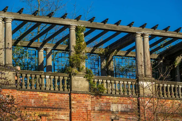 Plano Ángulo Bajo Edificio Abandonado Rodeado Árboles — Foto de Stock