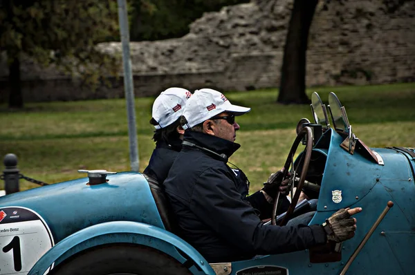 Pesaro Itália Maio 2018 Close Pilotos Bugatti Movimento Durante Corrida — Fotografia de Stock