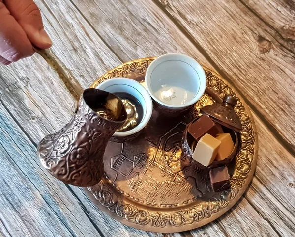 Koffiekopjes Tafel — Stockfoto