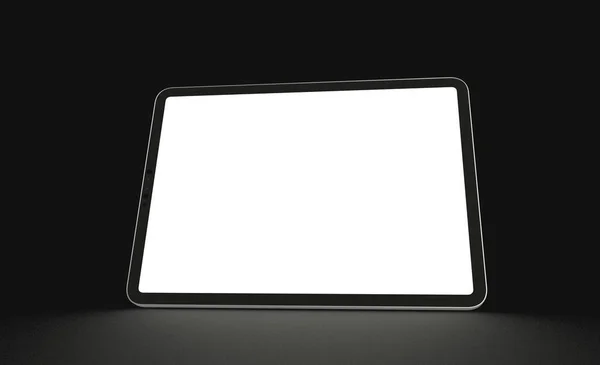 Een Illustratie Van Een Lege Tablet Een Zwarte Achtergrond — Stockfoto