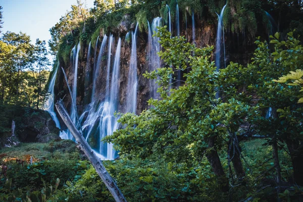 Táj Vízesések Plitvicei Tavak Nemzeti Park Horvátországban — Stock Fotó