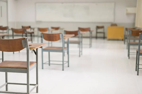 Aula Vuota Senza Studenti Causa Della Pandemia Del Covid Della — Foto Stock