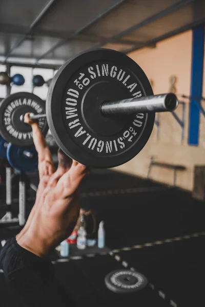 Joven Sexy Topless España Haciendo Ejercicio Gimnasio —  Fotos de Stock