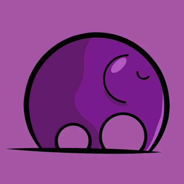 Uma Ilustração Fofa Elefante Desenho Animado Roxo — Fotografia de Stock