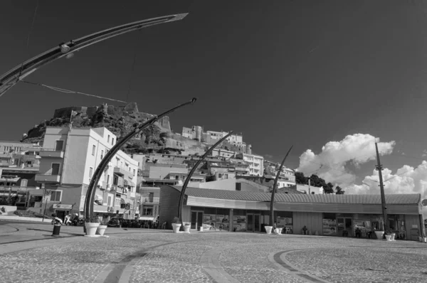 Bellissimo Scatto Delle Strade Castelsardo Sardegna Italia Scala Grigi — Foto Stock