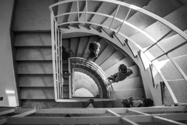 Escada Tons Cinza Cima — Fotografia de Stock