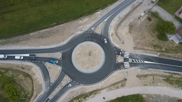 Aerial Shot Ring Road Surrounded Field Daylight — Stock Photo, Image