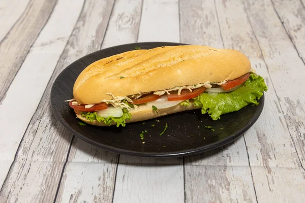 식탁에 맛있는 샌드위치의 — 스톡 사진