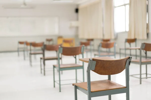 Aula Vuota Senza Studenti Causa Della Pandemia Del Covid Della — Foto Stock