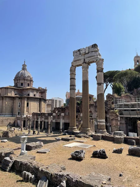 Uma Bela Vista Das Ruínas Fórum Romano Roma Itália — Fotografia de Stock