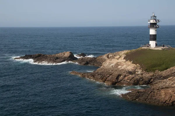 Una Toma Aérea Del Faro Pancha Con Vistas Mar Tranquilo — Foto de Stock