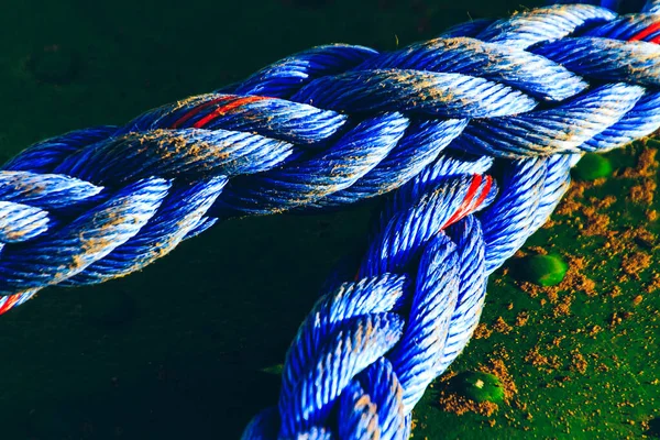 Una Cuerda Gruesa Azul Grou — Foto de Stock