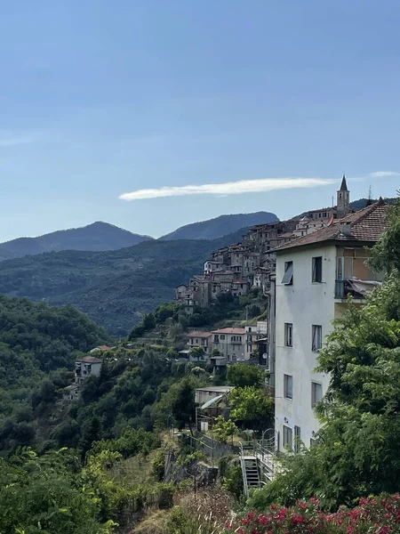 Una Hermosa Vista Con Edificios Históricos Liguria Apricale Italia — Foto de Stock