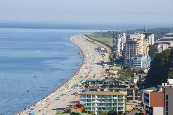 Морський Пляж Люди Під Час Канікул Чорному Морі Джорджія — стокове фото