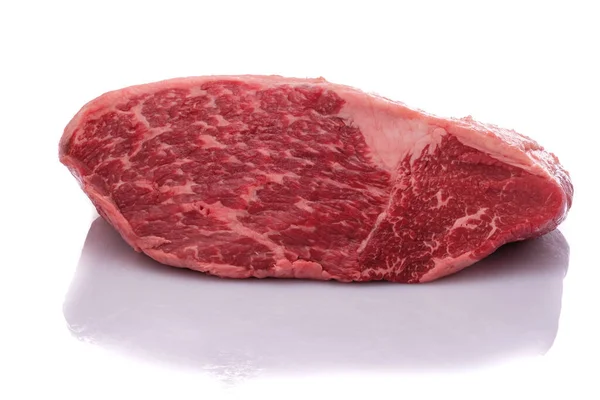 Closeup Raw Wagyu Roast Beef Haunch Isolated White Background — Stock Photo, Image