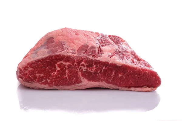 Gros Plan Rôti Bœuf Wagyu Cru Isolé Sur Fond Blanc — Photo