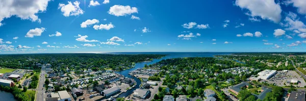 Antenn Landskap Skott Över Bay Shore Long Island New York — Stockfoto