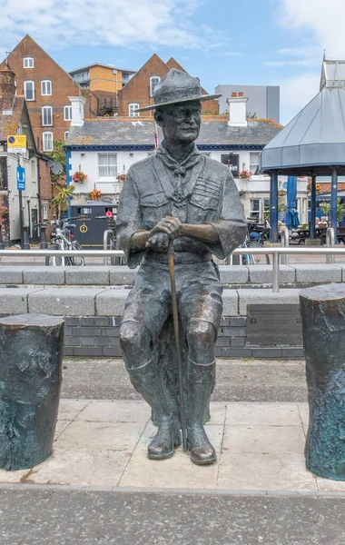 Poole Verenigd Koninkrijk Aug 2021 Beeldhouwkunst Van Robert Baden Powell — Stockfoto