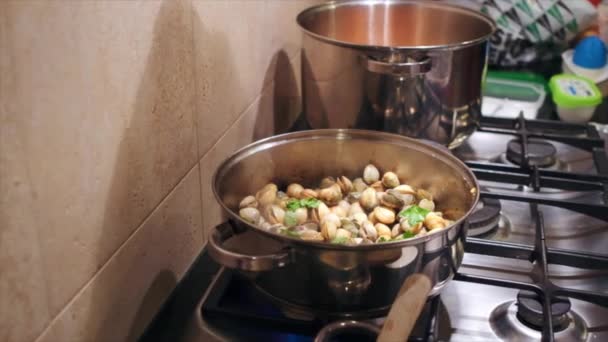 Matlagningsprocess För Beredning Livsmedlet — Stockvideo