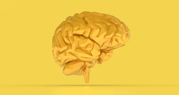 Una Representación Cerebro Humano Futurista Aislado Sobre Fondo Amarillo — Foto de Stock