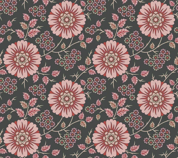 Illustration Beautiful Gray Wallpaper Pink Flowers — Stock Photo, Image