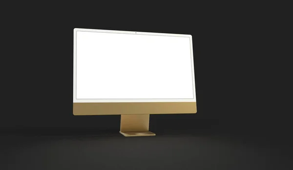Ein Rendering Eines Computers Mit Einem Leeren Bildschirm Mit Kopierraum — Stockfoto