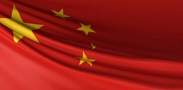 Een Weergave Van Een Chinese Nationale Vlag — Stockfoto