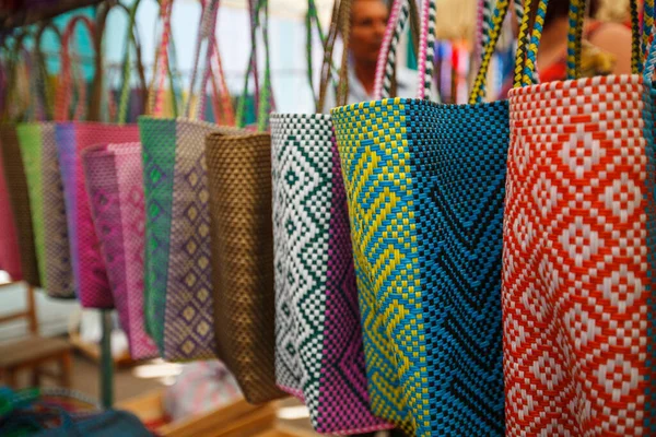 Beautiful Vibrant Handmade Bags Store — Stock Photo, Image