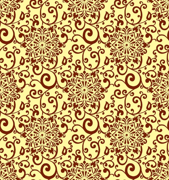 Vertical Illustration Beautiful Brown Seamless Pattern Yellow Background — Stock Photo, Image