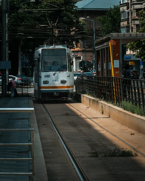 Bucharest Roumanie Juin 2021 Vieux Tramway Dans Gare Bucarest Roumanie — Photo