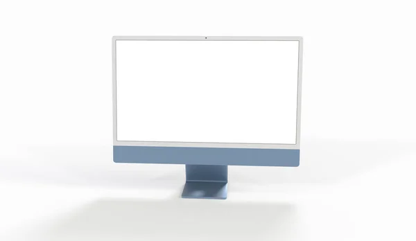 Een Weergave Van Een Realistische Computer Met Een Wit Scherm — Stockfoto