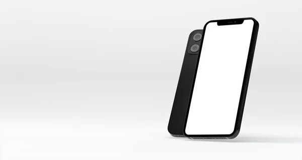 Renderowanie Telefonu Ilustracja Makieta Smartfon Izolowany Białym Tle — Zdjęcie stockowe