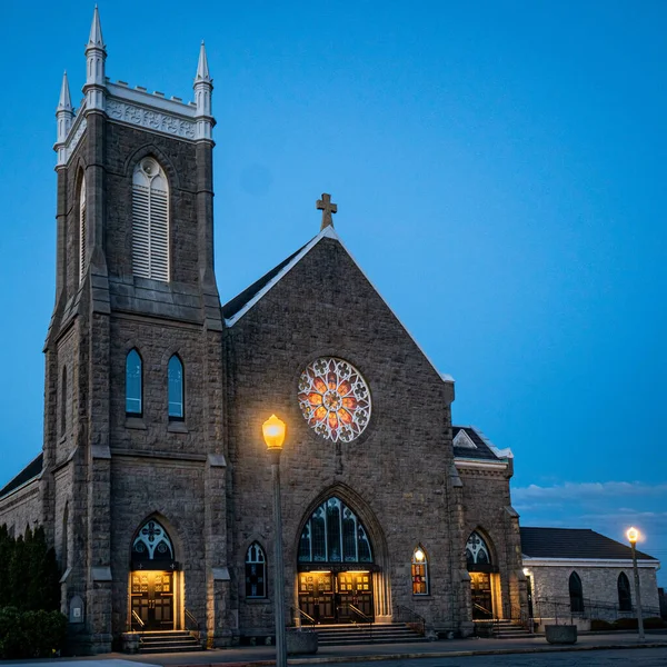 Igreja São Patrício Tacoma Noite Nos Eua — Fotografia de Stock