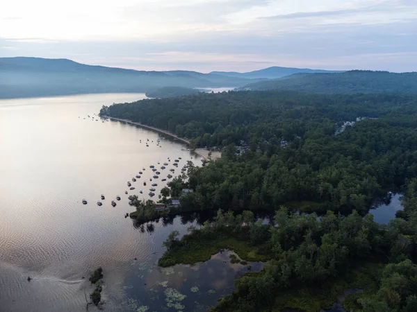 Uno Scatto Aereo Newfound Lake Nel New Hampshire Usa Durante — Foto Stock