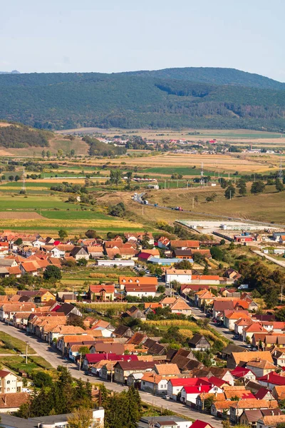 Una Vista Aérea Ciudad Llamada Rupea Rumania —  Fotos de Stock