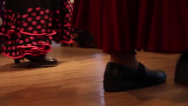 Zbliżenie Kobiety Nogi Buty Taniec Klasie — Wideo stockowe