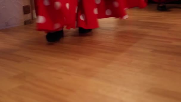 Nahaufnahme Von Frauenfüßen Den Schuhen Die Unterricht Tanzen — Stockvideo