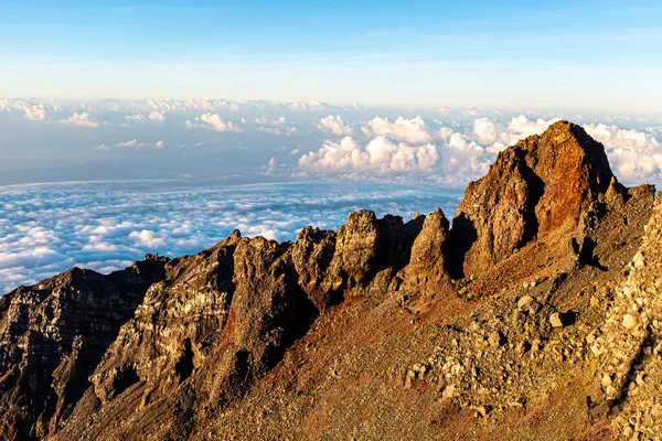 Una Vista Aérea Cima Del Monte Rinjani Indonesia — Foto de Stock