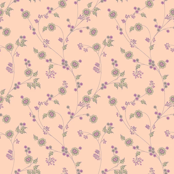 Illusztráció Egy Puha Rózsaszín Virágos Tapéta Háttér — Stock Fotó
