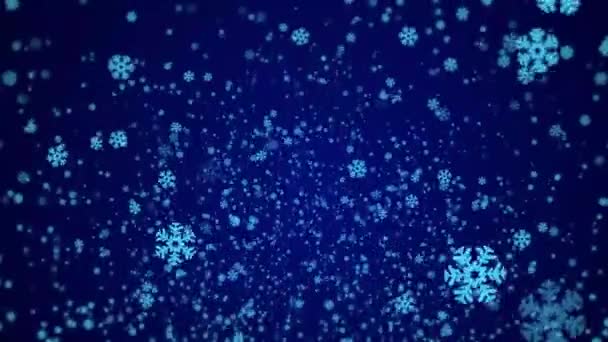 Płatki Śniegu Spadające Ciemnym Tle — Wideo stockowe