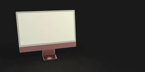 Realistic Computer White Screen Isolated Background — Stock Photo, Image