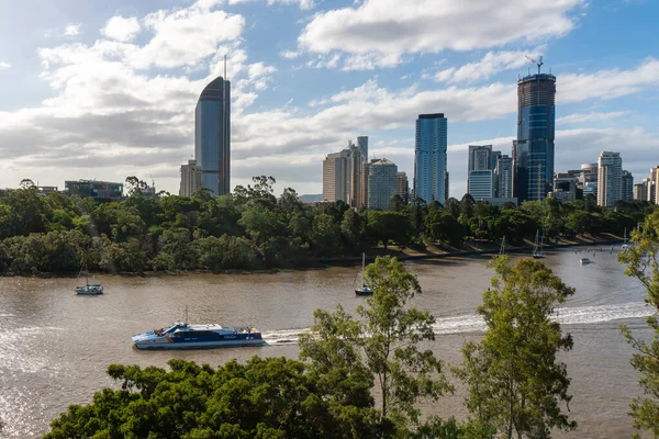 Brisbane Austrália Ago 2021 Uma Vista Deslumbrante Centro Brisbane Longo — Fotografia de Stock